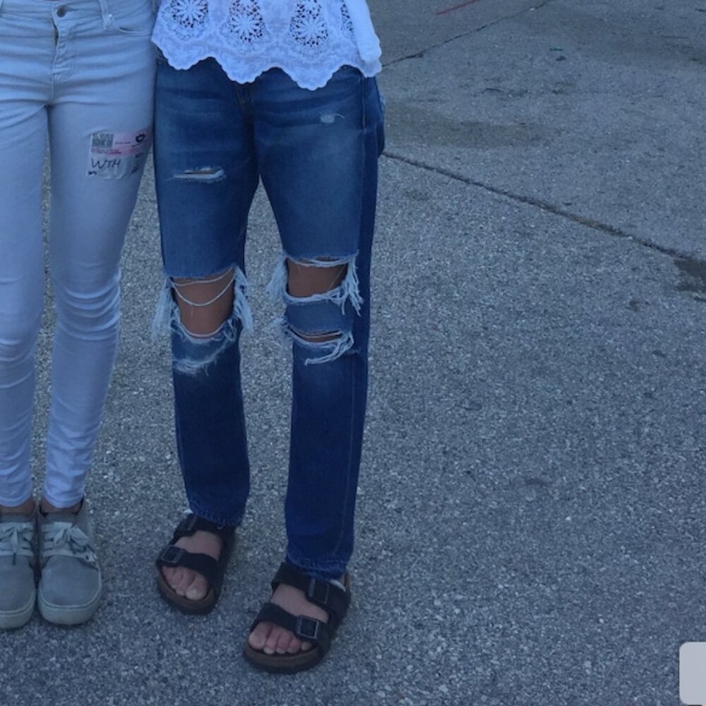 rag & bone Boyfriend Ripped Jeans Low Rise 24